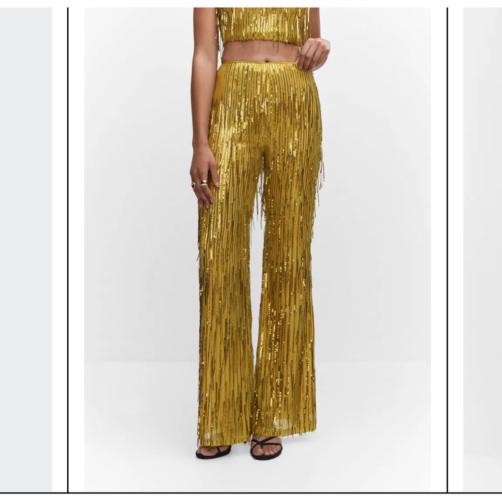 MANGO
Women's Metallic Fringed Pants